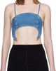Marine Serre Marine Serre Blue Denim Moon Bra Top - 1