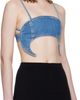 Marine Serre Marine Serre Blue Denim Moon Bra Top - 2