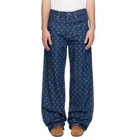 Marine Serre Marine Serre Blue Denim Straight Jeans
