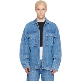 Marine Serre Marine Serre Blue Denim Trucker Jacket