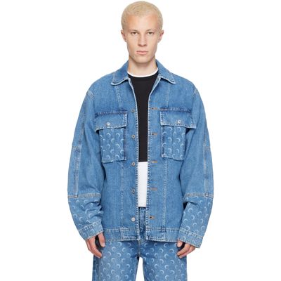 Marine Serre Marine Serre Blue Denim Trucker Jacket