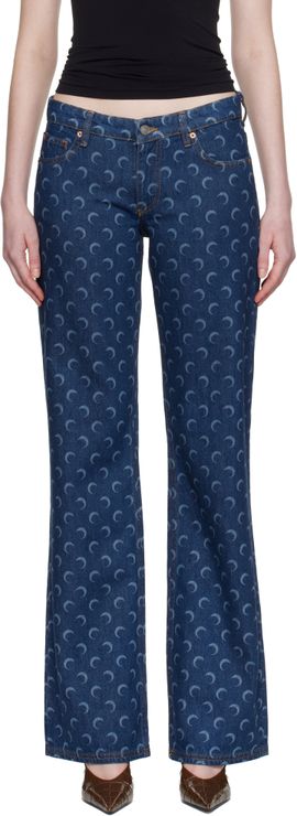 Marine Serre Marine Serre Blue Flare Jeans