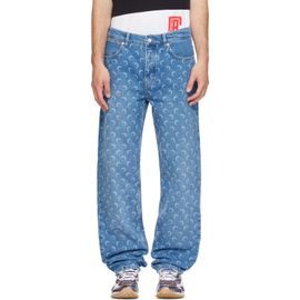 Marine Serre Marine Serre Blue Moon Laser Wash Denim Straight Jeans