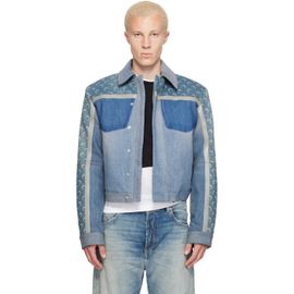 Marine Serre Marine Serre Blue Regenerated Boxy Denim Jacket