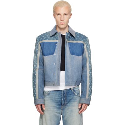 Marine Serre Marine Serre Blue Regenerated Boxy Denim Jacket