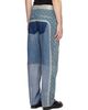 Marine Serre Marine Serre Blue Regenerated Denim Belted Baggy Jeans - 3