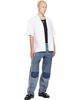Marine Serre Marine Serre Blue Regenerated Denim Belted Baggy Jeans - 4