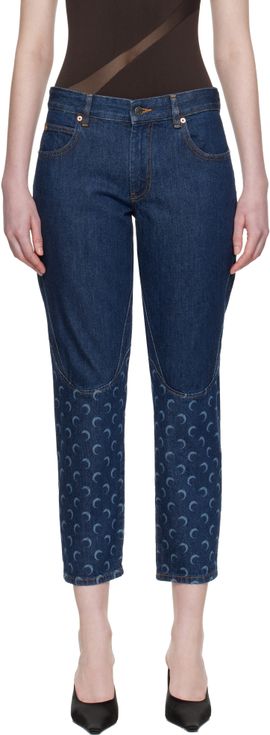 Marine Serre Marine Serre Blue Slim Fit Denim Jeans