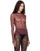 Marine Serre Marine Serre Burgundy Moonogram Flock LS Highneck Top - 2