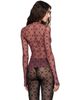 Marine Serre Marine Serre Burgundy Moonogram Flock LS Highneck Top - 3