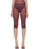 Marine Serre Marine Serre Burgundy Moonogram Mesh Flock Capri Leggings - 1