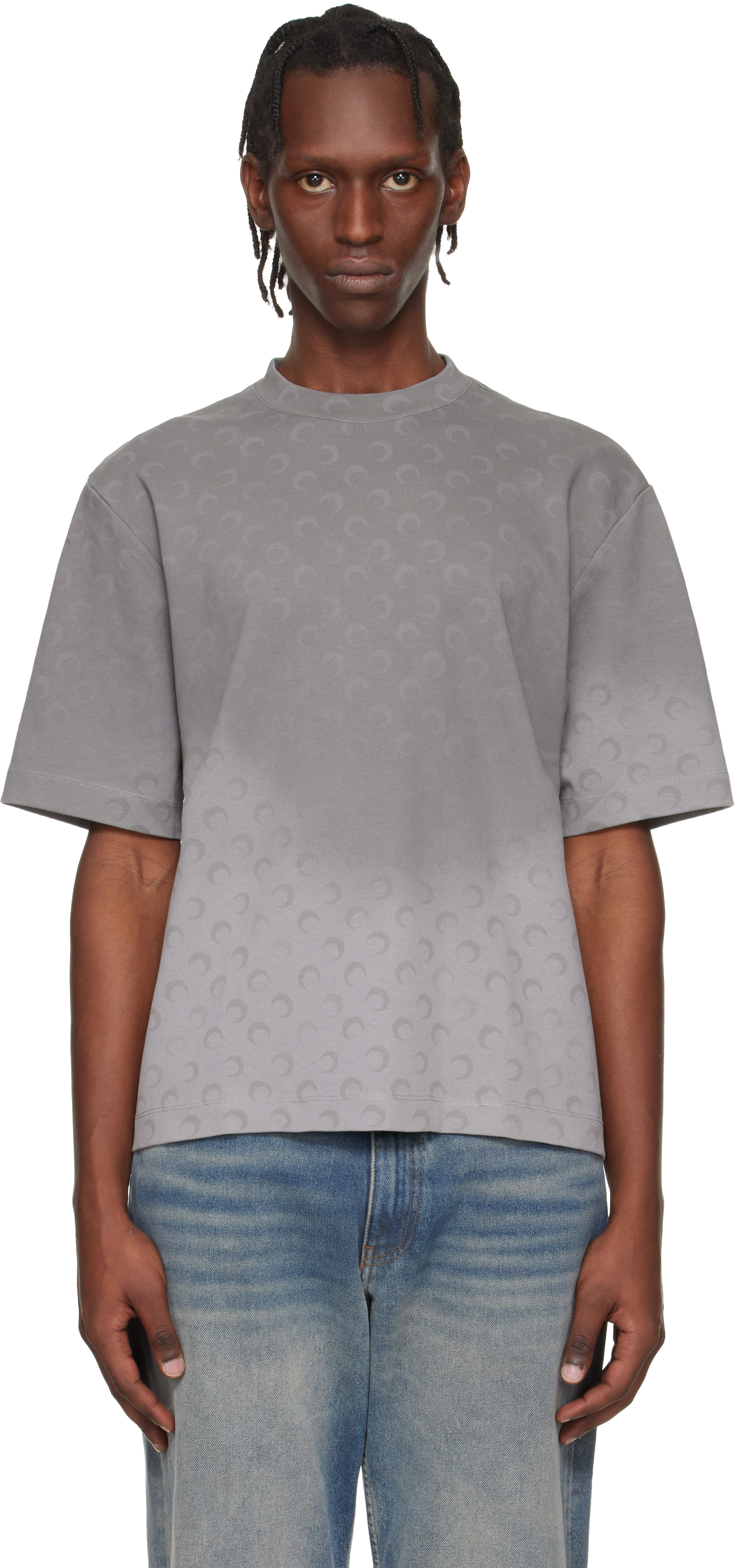 Marine Serre - Brown Moonogram Long Sleeve T-Shirt