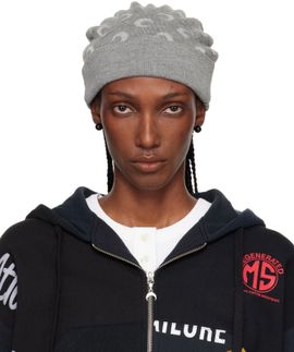 Marine Serre Marine Serre Gray Moon Jacquard Knit Beanie