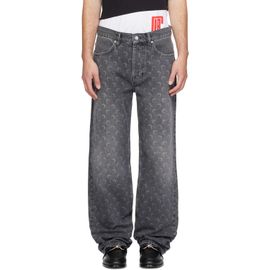 Marine Serre Marine Serre Gray Moon Laser Wash Baggy Jeans