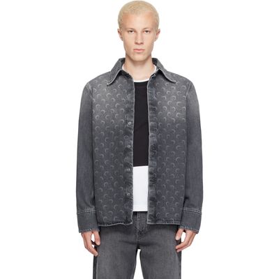 Marine Serre Marine Serre Gray Moon Laser Wash LS Denim Shirt