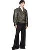 Marine Serre Marine Serre Gray Vintage Moon Leather Biker Jacket - 4