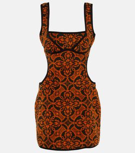 Marine Serre Marine Serre Jacquard cutout cotton minidress