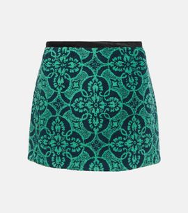 Marine Serre Marine Serre Jacquard high-rise cotton miniskirt
