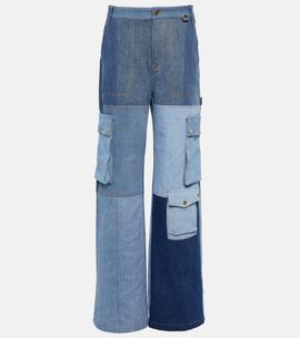 Marine Serre Marine Serre Monogram high-rise wide-leg jeans