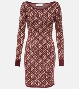 Marine Serre Marine Serre Moon Diamant jacquard wool-blend minidress