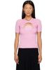 Marine Serre Marine Serre Pink Moon Gathered Short Sleeve Top - 1