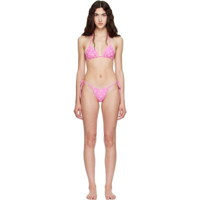 Marine Serre Marine Serre Pink Moon Printed Jersey Bikini