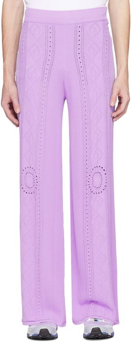 Marine Serre Marine Serre Purple Distressed Sweatpants