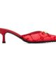 Marine Serre Marine Serre Red Mesh Flock Kitten Heel Mule Heels - 1
