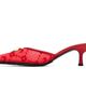Marine Serre Marine Serre Red Mesh Flock Kitten Heel Mule Heels - 3