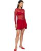 Marine Serre Marine Serre Red Mesh Flock Kitten Heel Mule Heels - 5