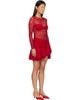 Marine Serre Marine Serre Red Monogram Mesh Flock Ruffles Minidres - 2