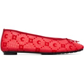 Marine Serre Marine Serre Red Moonogram Mesh Flock Ballerina Flats
