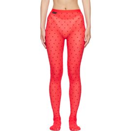 Marine Serre Marine Serre Red Plumetis Mesh Tights