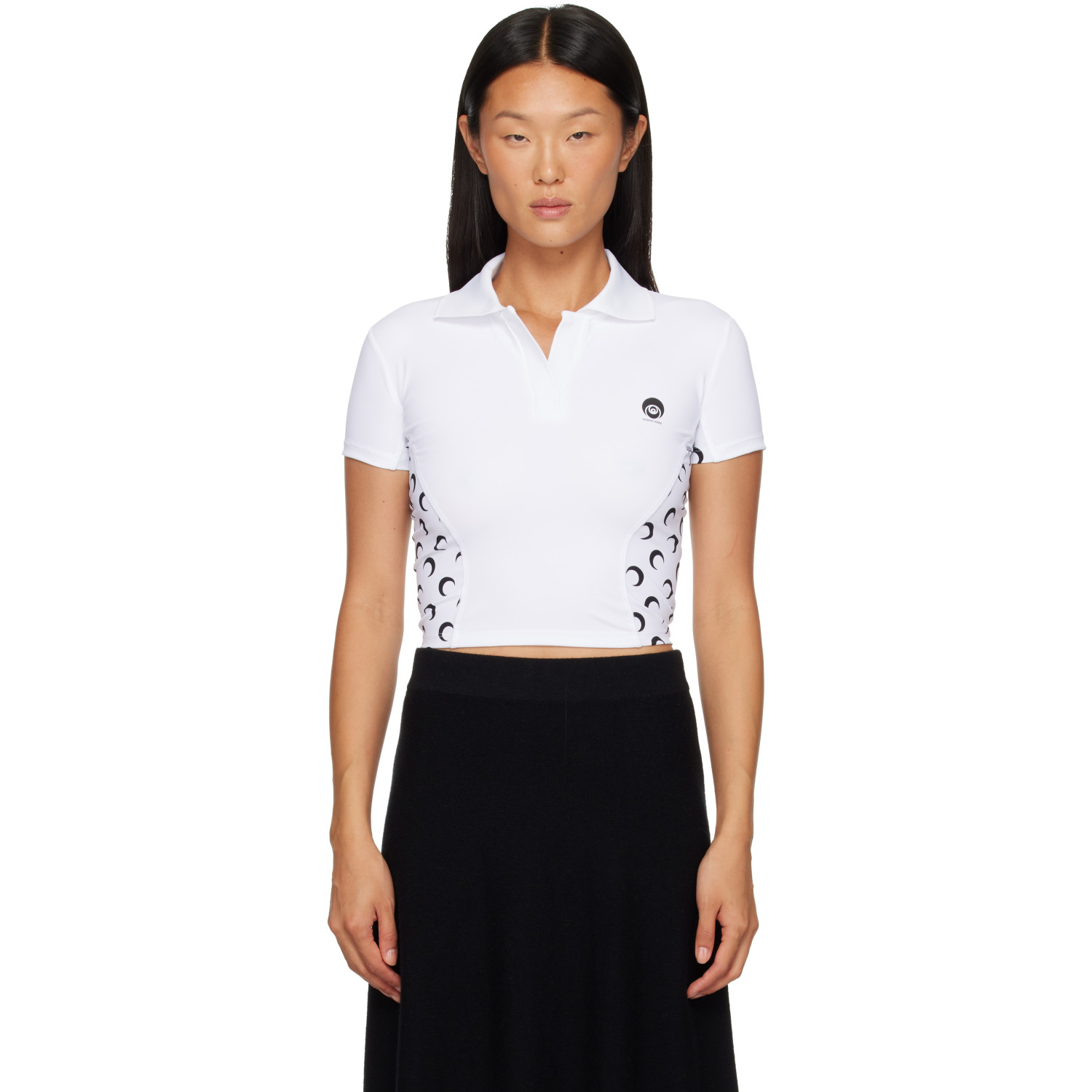 Marine Serre - White Recycled Moon Jersey Second Skin Top