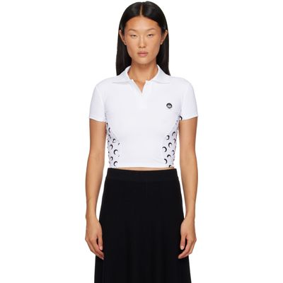 Marine Serre Marine Serre White Athleisure Short Sleeve Polo