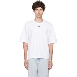 Marine Serre Marine Serre White Moon Logo Jersey Loose Fit T-shirt