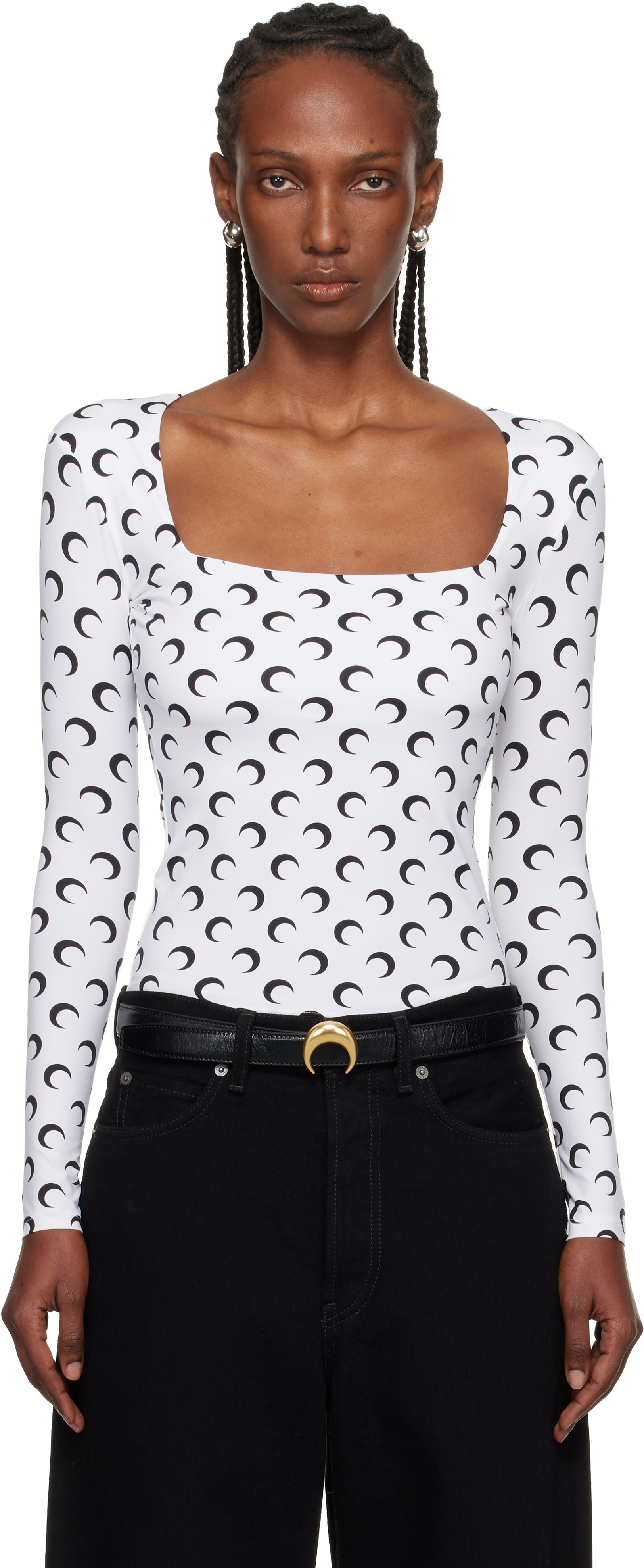 Marine Serre - White Fishnet Moon Top