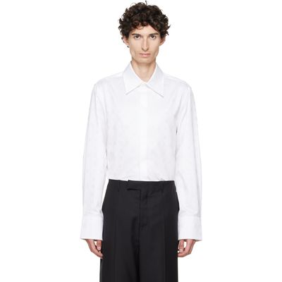 Marine Serre Marine Serre White Moonogram Jacquard Cotton LS Shirt