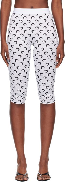 Marine Serre Marine Serre White Recycled Moon Jersey Capri Leggings