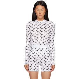 Marine Serre Marine Serre White Recycled Moon Jersey Second Skin Top