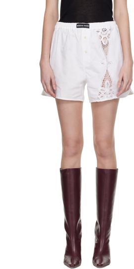 Marine Serre Marine Serre White Regenerated Household Linen Boxer Shorts