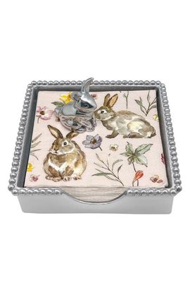 Mariposa Mariposa Bunny Beaded Napkin Box Set