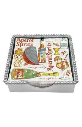 Mariposa Mariposa Orange Slice Beaded Napkin Box Set