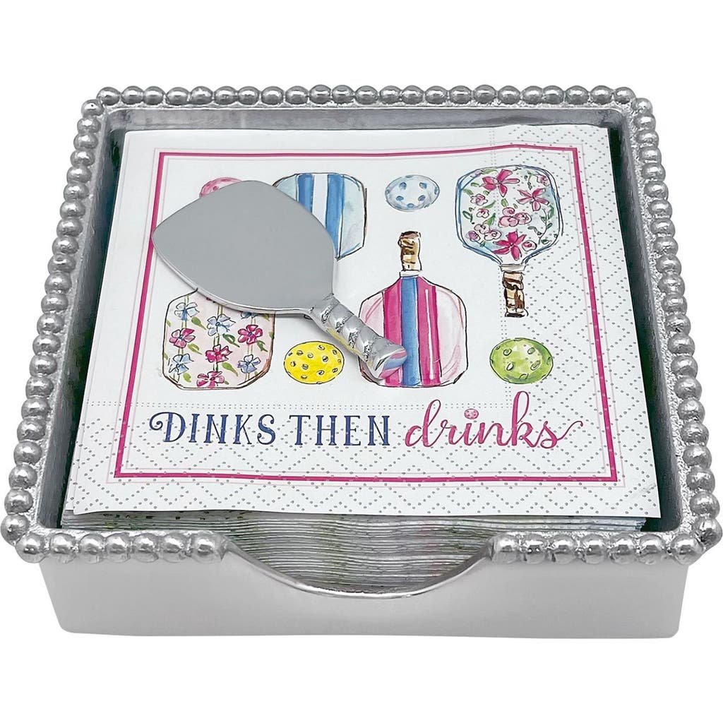 Mariposa Mariposa Pickleball Drinks Beaded Napkin Box Set