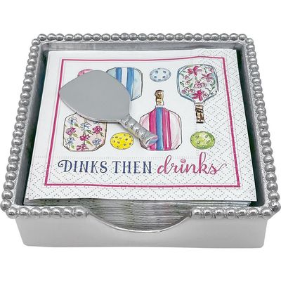 Mariposa Mariposa Pickleball Drinks Beaded Napkin Box Set