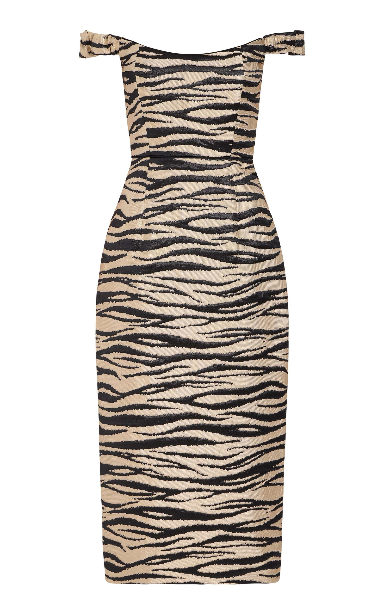 Markarian Markarian Amina ZebraStriped Twill Midi Dress