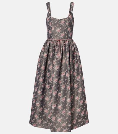 Markarian Markarian Apple floral taffeta corset midi dress