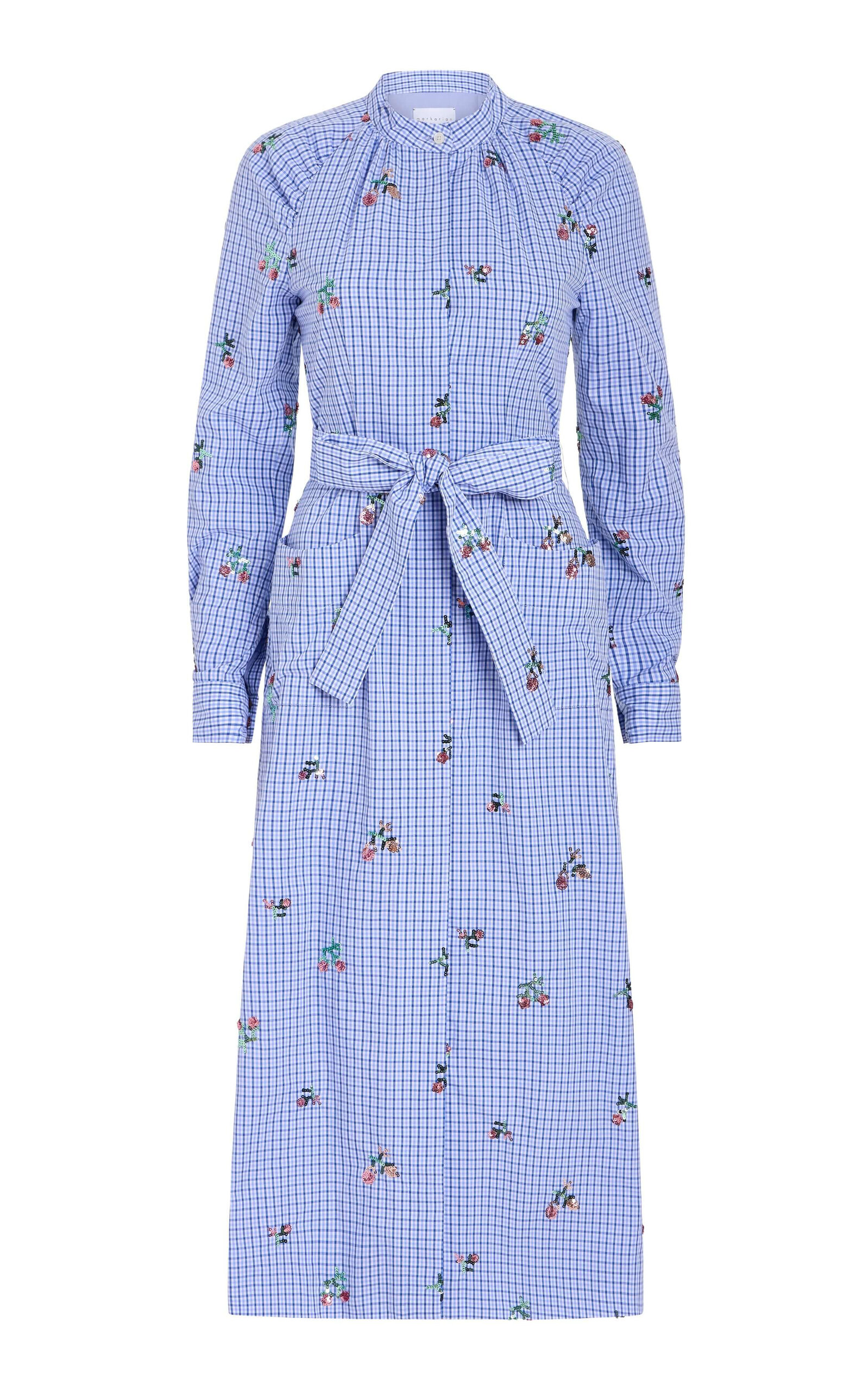 Markarian Markarian Gazania Sequin Embroidered Shirt Dress