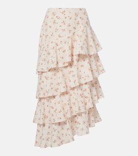 Markarian Markarian Laura floral tiered cotton midi skirt