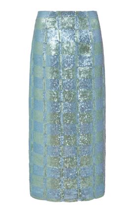 Markarian Markarian Lucida Gingham Sequin Skirt